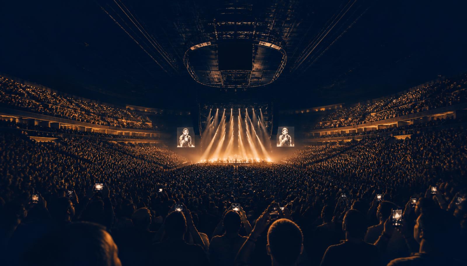 Crowd at a packed arena concert